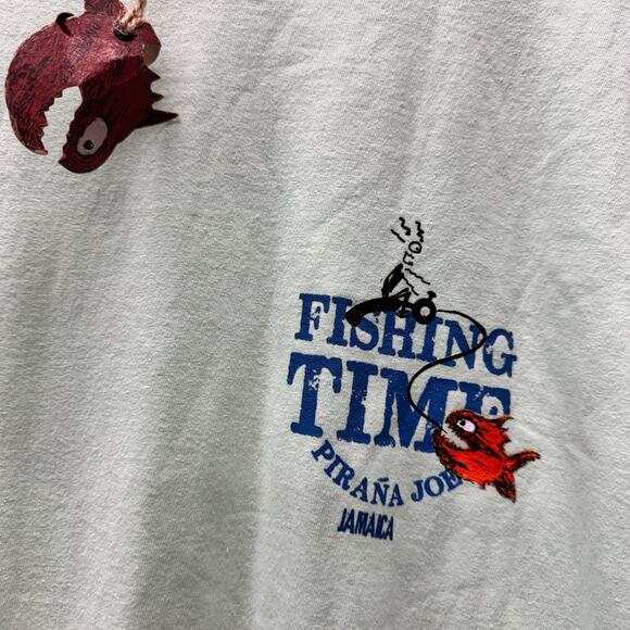 Pirana Joe T-Shirt Mens XXL Green FISHING TIME Jamaica Short Sleeve Crew Tee NEW - Picture 5 of 8